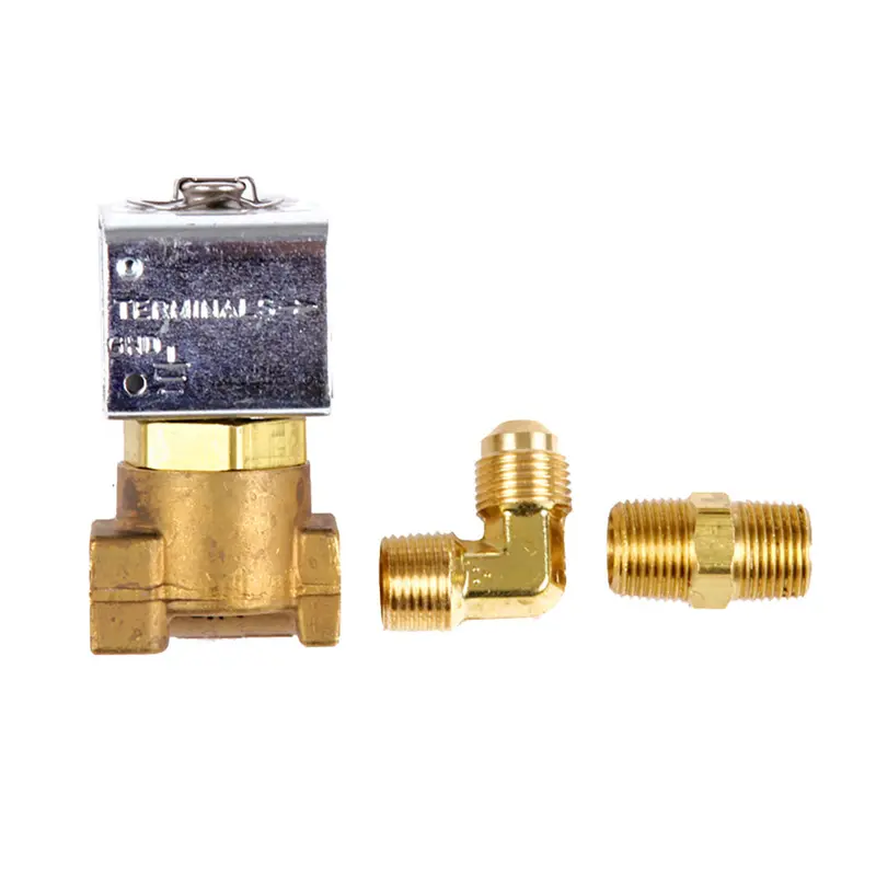 Trident Marine Low-Pressure Brass Solenoid Shut-Off Valve – 1/4" Port Size With Fittings (1300-7708.2-Kit) 1
