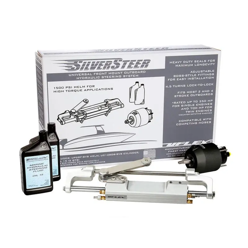 Uflex Silversteer 2.0 Hydraulic Outboard Steering System – Front-Mount, 1500 Psi High-Performance Design 1