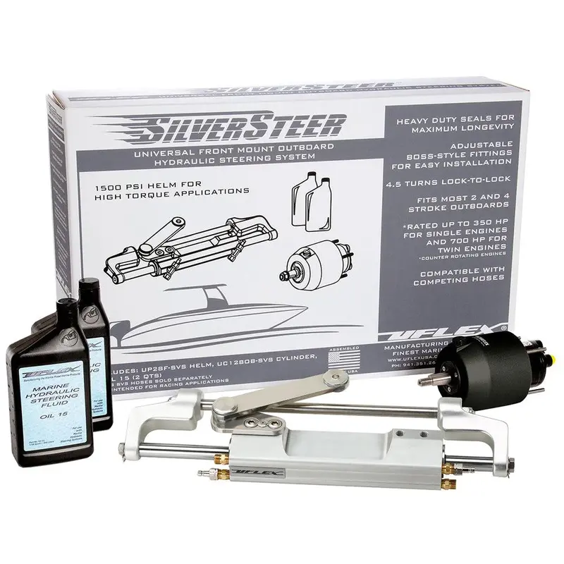 Uflex Silversteer Front-Mount Hydraulic Steering Kit With Uc130-Svs-1 Cylinder [Silversteerxp1] 1