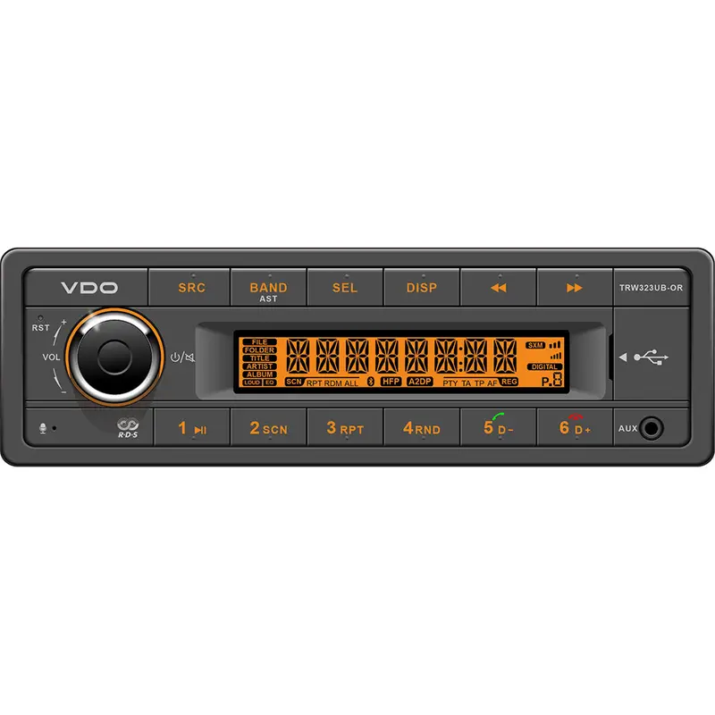 Vdo 24V Marine Stereo With Fm Rds, Bluetooth, Usb, Mp3/Wma Playback, Orange Backlight [Trw323Ub-Or] 1