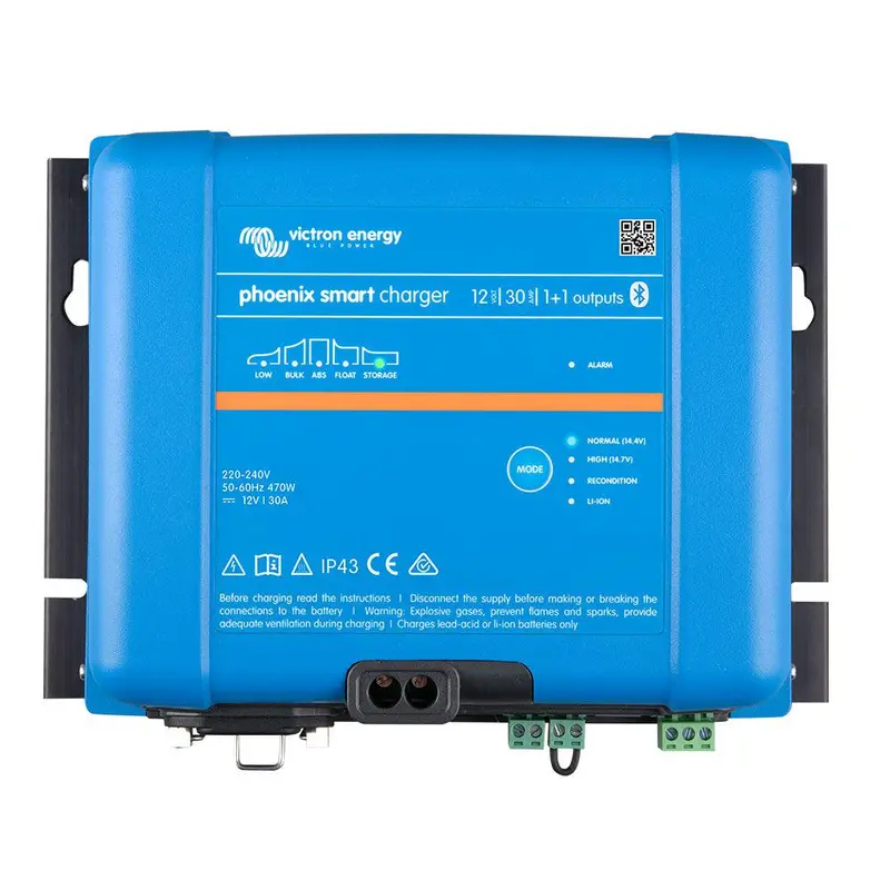 Victron Phoenix Smart Ip43 12V 30A Dual-Output Battery Charger – 1+1 Configuration, 120–240V Ac Input (Requires Nema 5-15P Cord, Model Psc123051095) 1