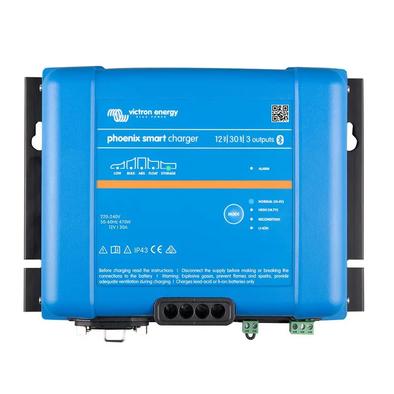 Victron Phoenix Smart Ip43 12V 30A Multi-Output Battery Charger – 3-Stage, 120–240V Ac Input (Requires Nema 5-15P Cord, Model Psc123053095) 1