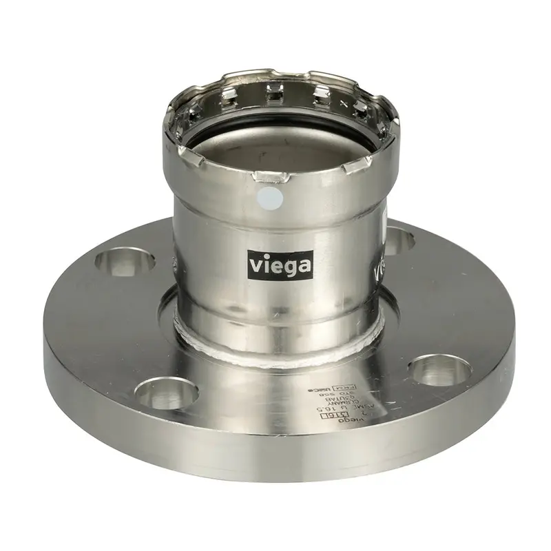 Viega Megapress 1-1/4" Stainless Steel Flange – 316 Ss Body, Fkm Gasket, Model 91190 1