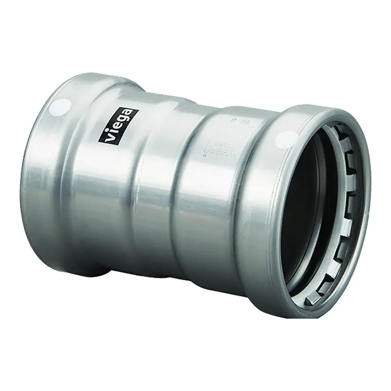 Viega Megapress 2.5-Inch Carbon Steel Coupling – With Stop And Fmk Seal, Double-Press Smart Connect 1