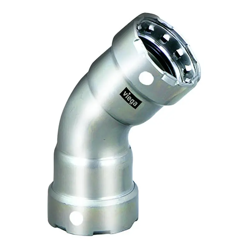 Viega Megapress 3/4" Stainless Steel 304 45° Elbow — Double Press Fitting With Smart Connect (Model 95060) 1