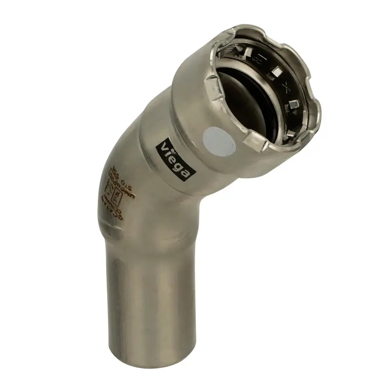Viega Megapress 316 Fkm 1-1/4" Street Elbow, 45°, Low-Profile Directional Fitting [91800] 1