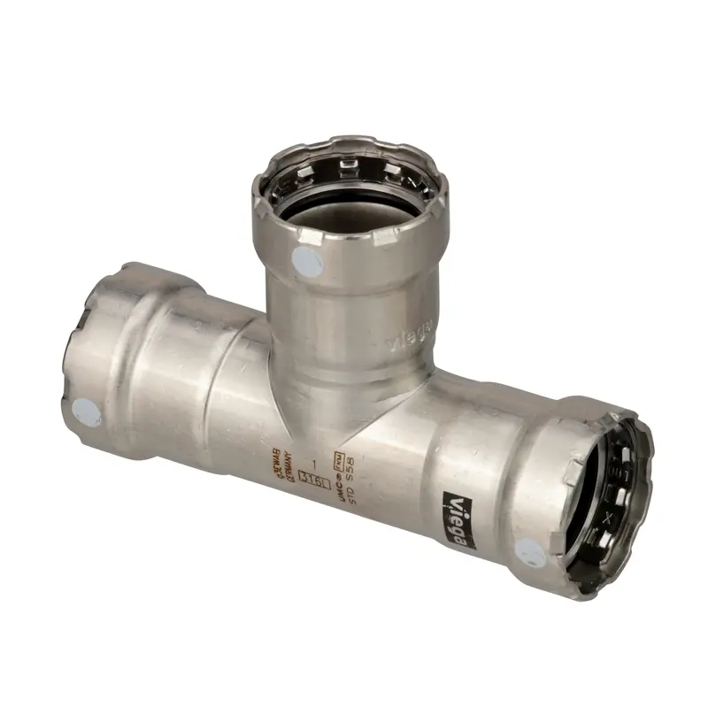 Viega Megapress 316 Stainless Steel Fkm Tee Fitting – 3/4" X 3/4" X 1/2" (Model 91625) 1
