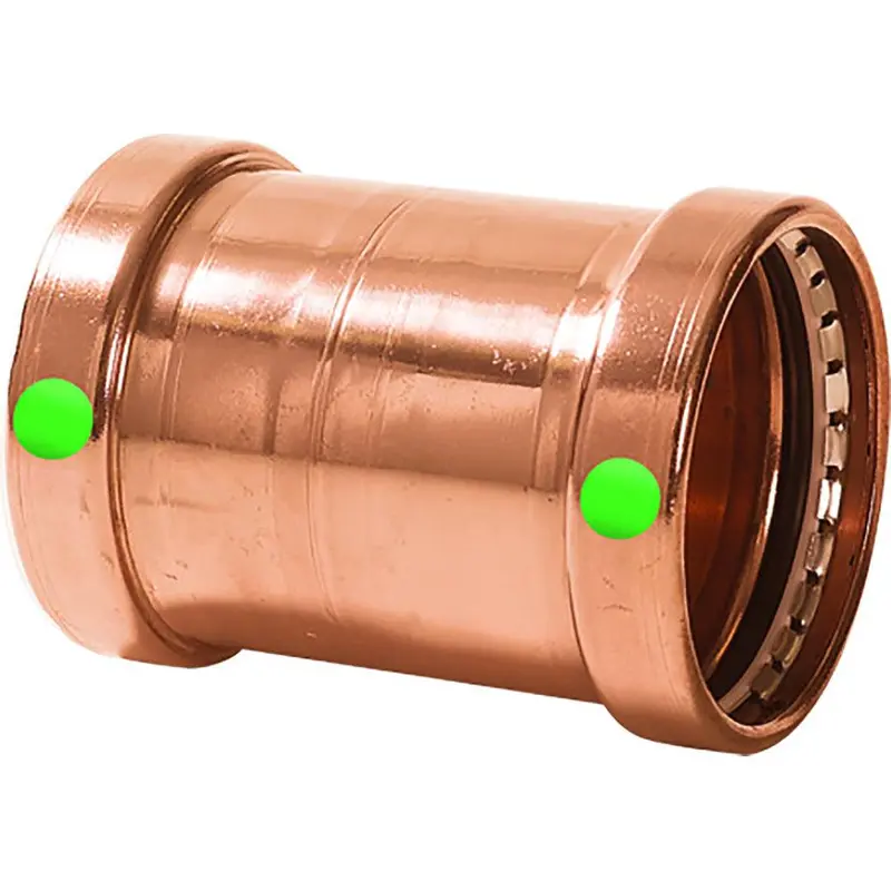 Viega Propress 2-1/2" Copper Coupling Without Stop – Double Press, Smart Connect Technology [20743] 1