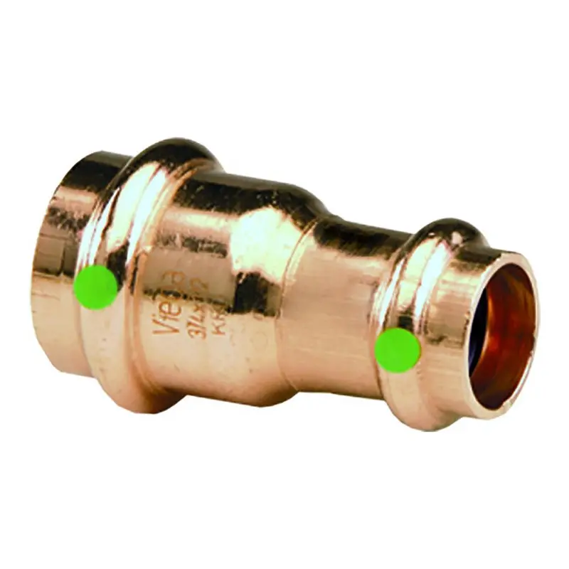 Viega Propress 2" × 1-1/2" Copper Reducer Fitting – Double Press, Smart Connect Technology [78167] 1