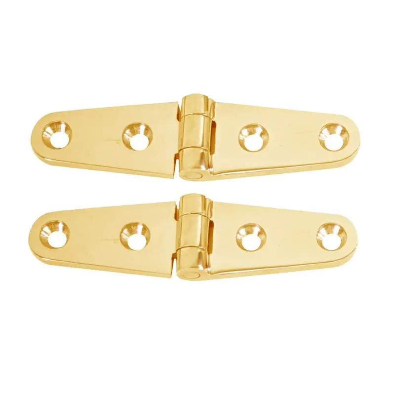 Whitecap Polished Brass Strap Hinge - 4 X 1 Inch (Pair) - S-0604Bc 1