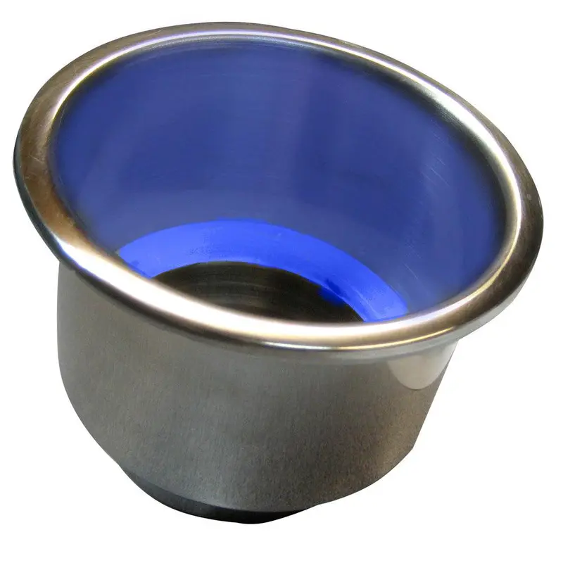 Whitecap Stainless Steel Flush-Mount Cup Holder With Integrated Blue Led Lighting | S-3511Bc 1