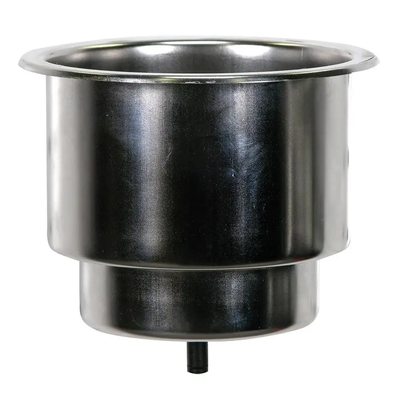 Whitecap Stainless Steel Flush-Mount Cupholder With Drain – 304 Ss, Model S-3511C 1