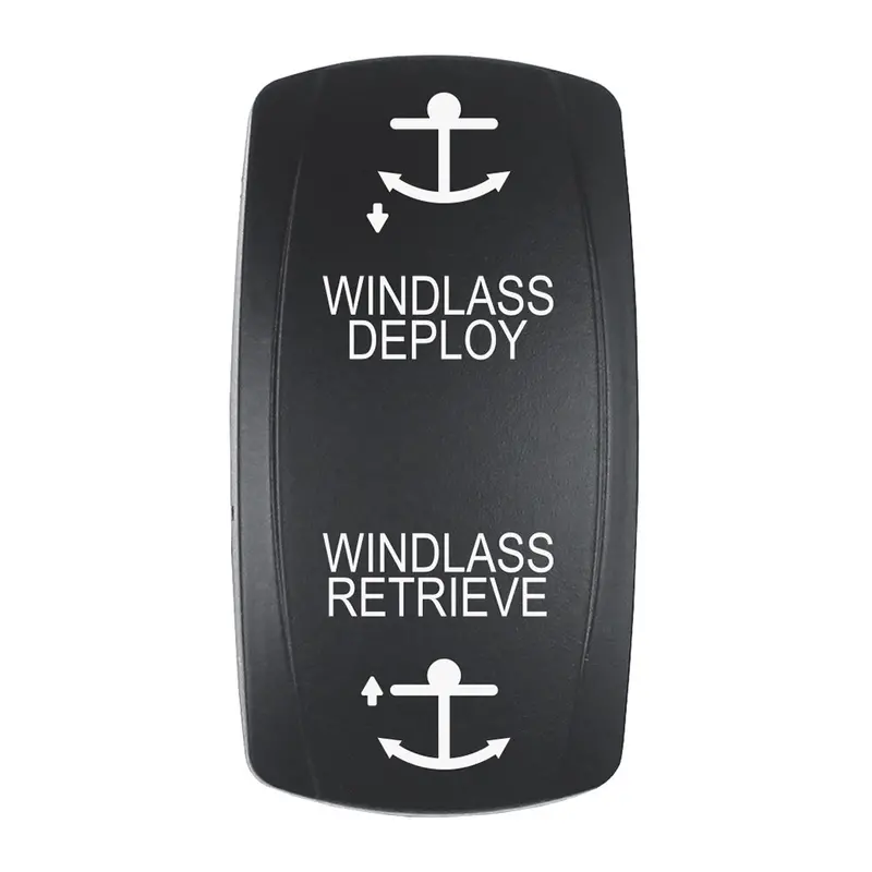 Windlass Deployment & Retrieval Pacer Actuator For V-Series Contura Switches – Black, Top/Bottom Laser Etching [Ev2Le-Wnd] 1