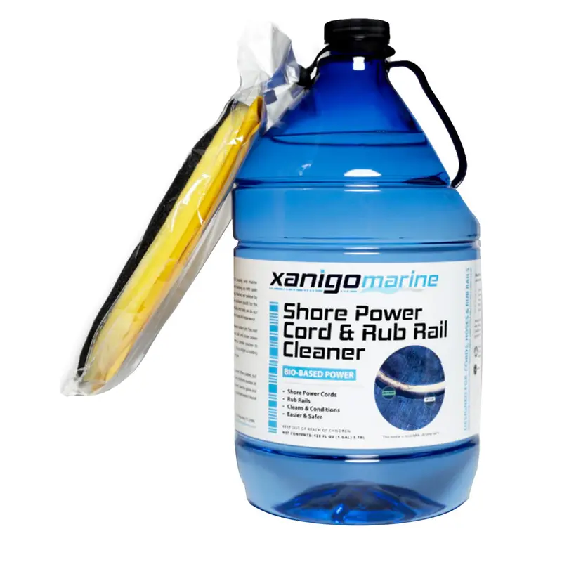 Xanigo Marine Shore Power Cord & Rub Rail Cleaner With Protective Glove – 1-Gallon Container 1